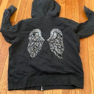 Must Go‼️ Used VS Black Zip Up Butterfly Hoddie. Read description 👇